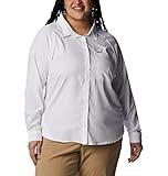 Columbia Women's Anytime Lite Long Sleeve Hiking Shirt, White, X-Large