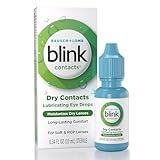 Blink Contacts Lubricating Eye Drops for Soft & RGP Contact Lenses, Lubricant Eye Drops with Hyaluronate for Hydration, Moisturizing & Comforting Daily Eye Care, 0.34 fl oz