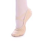 TXJ Sports Ballet Shoes for Women Girls, Women's Ballet Slipper Canvas Dance Shoes Split Sole Yoga Dance Flats Nude
