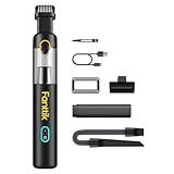 Fanttik Slim V8 Mate Cordless Car Vacuum Suction Power 12000Pa, Portable Mini Vacuum with Flexible Hose and Pet Brush, Type-C Charge, Portable Vacuum for Car, Office Desk, Keyboards, Black