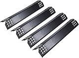 Unicook Porcelain Grill Heat Plate 14.56" L, Gas Grill Replacement Parts, 4 Pack Grill Heat Shield Tents, Grill Burner Cover, Flavorizer Bars, Flame Tamer for BBQ Gas Grill