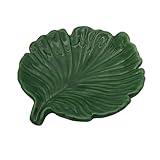 Elegant Bathroom Soap Dish,Ceramic Soap Dish Holder in Palm Leaf Style,Self-Draining Design for Bathroom