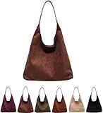 Leather Hobo Bags for Women Brown Purses Suede Purse Slouchy Tote Bag Suede Tote Bag Fall Purses Handbag