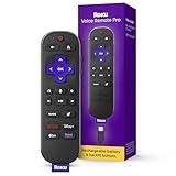 Roku Voice Remote Pro (2nd Ed.) | Rechargeable TV Remote Control with Hands-free Voice Controls, Backlit Buttons, & Lost Remote Finder - Replacement Remote Compatible with All Roku TV, Players & Audio