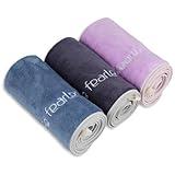 Xoofewal Microfiber Gym Towel Set for Sports Fitness, Yoga, Workout, Swimming, Soft and Quick-Drying Towels for Gym Bag (3 Pack, Blue+Grey+Purple)