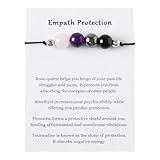 PNNY AMDA Empath Protection Bracelets: Black Obsidian Tourmaline Crystal Beaded Bracelets - Spiritual Healing Gifts for Women Men (Empath protection) SL-LY-FZHUHE