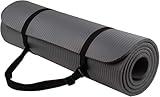 Fitvids 1/2-Inch Extra Thick High Density Anti-Tear Exercise Yoga Mat with Carrying Strap, Gray