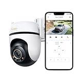 Tapo 3K 5MP Outdoor Pan/Tilt Security Wi-Fi Camera – 360° View, Free Person/Vehicle Detection, Starlight Color Night Vision, IP66, Sound and Light Alarm, Works w/Alexa and Google Home, VistaCam 360°