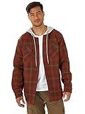 Wrangler Authentics Mens Long Sleeve Quilted Lined Flannel Jacket with Hood Shirt, Toffee, X-Large US