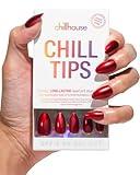 Chillhouse Chill Tips Signatures Press On Nails Kit, She's On Holiday - 24 Nail Shapes & Sizes, Dual-Sided Buffer & File, Cuticle Stick & Glue - Long-Lasting Nail Art Manicures