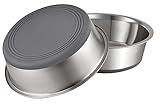 PEGGY11 Stainless Steel Metal Cat Bowls, Nonslip Rubber Bottom, Dishwasher Safe, Easy to Clean - 2 Pack, Each Holds 2 US Cup