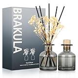 Brakula 2 Pack Reed Diffuser, Bamboo + Eucalyptus & Wild Mint (3.38 fl oz Each Pack), Home Fragrance with 12 Sticks,Bathroom Decor, Reed diffusers for Home
