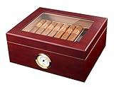 Premium Cigar Humidor for 25-50 Cigars - Elegant Humidor humidor with Hygrometer and Humidifier - Cedar Lined Cigar Box for Optimal Humidity Control