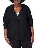 JUST MY SIZE womens Comfortsoft Ecosmart Fleece Full-zip Women's athletic hoodies, Ebony, 3X US