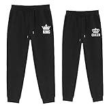 Couple Sweatpants for Him and Her Cotton Matching King Queen Pants Yoga Gym Training Running 1 Piece