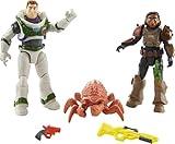 Mattel Disney and Pixar Lightyear Toy Figures & Accessories, Space Ranger Defense Set with Izzy & Buzz Lightyear Action Figures, Bug & 2 Weapons