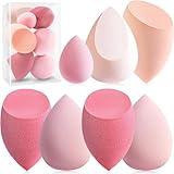 Makeup Sponge Set Foonbe Blender Sponges 7 Pcs for Liquid, Cream, and Powder, Latex Free, Multi colored Beauty Sponges with 1 Mini Sponge, Stocking Stuffers and Christmas Pink Gifts for Women