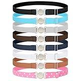 WOWOGO 2 Pack Kids Elastic Belt for Boys Girls Adjustable Stretch Toddler Belt with Silver Buckle Back to School