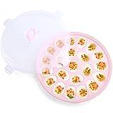 HANSGO Deviled Egg Containers with Lid, Deviled Egg Platter Carrier Holder Trays with 22 Slots for Holiday Party and Home Kitchen, Pink