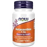 NOW Foods Supplements, Astaxanthin 4 mg, features Zanthin®, Supports Eye Health*, 60 Veg Softgels