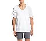 Hanes Ultimate Men's 4-Pack FreshIQ Stretch V-Neck, White, Medium