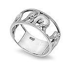 CloseoutWarehouse 925 Sterling Silver Elephant Carousel Ring Size 14
