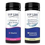 Chlorine & Quaternary Sanitizer Test Strips (200 Strips Each) for Food Service, Restaurants, Daycare Centers