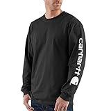 CarharttMenLoose Fit Heavyweight Long-Sleeve Logo Sleeve Graphic T-ShirtBlackX-Large