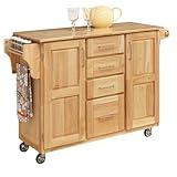 Homestyles General Line Mobile Kitchen Cart, 52-1/2 in. W x 18 in. - 30 in. D x 36 in. H, Natural