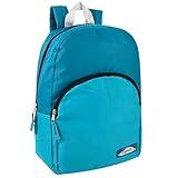 Color Block Backpacks for School Boys and Girls, 15 Inch Two Tone Backpack for Classroom, Work, Travel for Kids and Adults