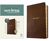 NLT Large Print Thinline Center-Column Reference Bible, Filament Enabled (LeatherLike, Brown Holy Cross, Indexed, Red Letter)