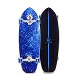 30 Inch Surf Skates Cruiser Skateboard with Carving Truck and Colorful Light up Wheels, Blue