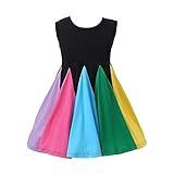 Toddler Baby Girls Rainbow Ruffle Strap Tutu Dress Casual Cotton Twirly Skater Skirt Kids Princess Birthday Outfits Summer Sundress Clothes Pageant Party A Line Dresses