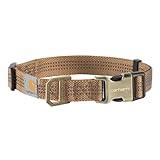 Carhartt Fully Adjustable Nylon Webbing Collars for Dogs, Reflective Stitching for Visibility, Carhartt Brown (Nylon Webbing), Large