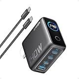 Anker Laptop Charger, 140W MAX USB C Charger, 4-Port Multi-Device Fast Charging, Advanced GaN Power Adapter, Intuitive Touch Controls, for MacBook, iPhone 16 Series, Samsung Galaxy, Pixel, and More