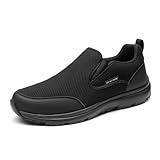 Bruno Marc Men's Non Slip Shoes, Slip-on Lightweight Mens Work Shoes & Restaurant or Food Service Loafers,Size 11,Black,SBWO2402M