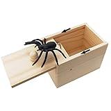 Rtudan Original Spider Scare Prank Box, Hilarious Wooden Scare Box,Handmade Fun Joke Scarebox Toy,Practical Gift Toy Spider Box Prankoy Prank for Kids Adults