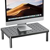 WiseBegan Monitor Stand for Desk - Ergonomic Monitor Riser, Laptop Stand with Non-Slip Pads, Sturdy & Stable Computer Stand with Cooling Holes, Desk Organizer for Laptop, Printer, 14.1''×9.4''×3.9''