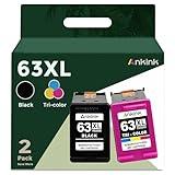 63XL Ink Cartridges Replacement for HP 63 XL (Black and Color Combo Pack) Fit for HP63 3830 4650 4652 4655 5200 5252 5255 5258 4520 4512 1112 2132 3630 3632 3631 2130 4510 4654 Printers BK Tricolor