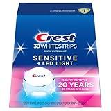 Crest 3DWhitestrips Sensitive + LED Light Teeth Whitening Kit, 14 Treatments, Gently Removes 20 Years of Stains