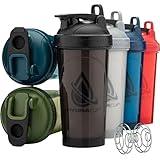 Hydra Cup ProFlow [6 Pack] 28 oz Shaker Bottles for Protein Shakes, Shaker Cups with Ball Blender Whisk, Shaker Bottle with Handle, Travel To Go, BPA Free (Multicolor Set)