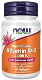 NOW Foods Supplements, Vitamin D-3 2,000 IU, High Potency, Structural Support*, 30 Softgels