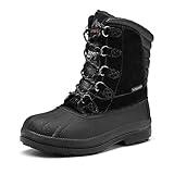 NORTIV 8 Men's Insulated Waterproof Work Winter Snow Boots 170390 M Black Size 11