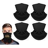 Fivali Winter Neck Warmer Gaiter: 4 Pack Windproof Face Cover Cold Weather Protection for Men Women Fleece Ski Mask Scarf for Skiing Running Sports, Black