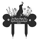 Rngmsi Pet Grave Markers Dog, Metal Dog Memorial Garden Markers Decorations for Cemetery, Pets Waterproof Grave Stakes Plaque Pet Headstone Garden Memorial Graves(13.4 x 12 in)