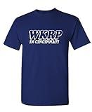 The Goozler WKRP Cincinnati - 70's Retro tv Comedy Show - Mens Cotton T-Shirt, XL, Navy