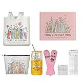 SUADEN Book Lover Gifts for Women | 6 PCS Book Accessories for Reading Lovers | Bookish Gifts for Readers | Tote Bag, Makeup Bag,Glass Cup,Reading Socks,Reading list and Review Sticky Notes