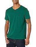 Nautica Men's Short Sleeve Solid Slim Fit V-Neck T-Shirt, Pine Green, Medium