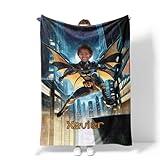 USA Made Custom Kids Bat Boy Hero Blanket – Personalized Face with Name, Soft Fleece Blanket for Boys, Unique Gift for Children Minky 50x60