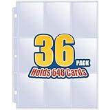 36 Pack 9 Pocket Page Protectors, Sooez Trading Card Sleeves for 3 Ring Binder, Baseball Cards Holder, Protective Pages Sheets for Binders Album, Fit for YuGiOh, MTG, Game, Business & Sports Cards